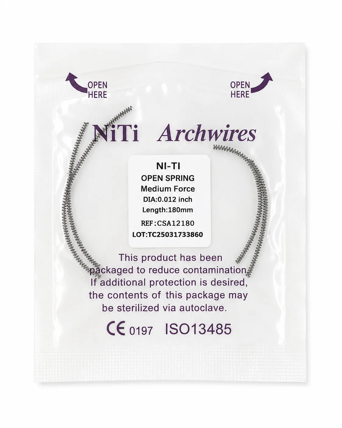 NiTi OPEN COIL 18 cm (7 in)