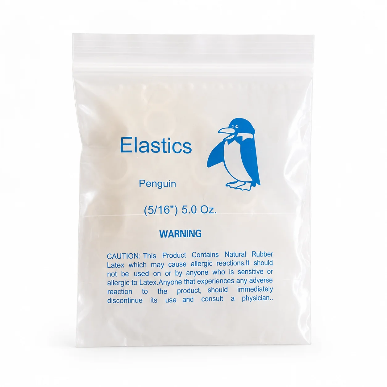ELÁSTICOS 5/16, 5 oz, PINGÜINO AZUL