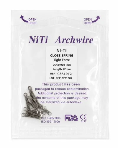 NiTi Close Coil de 12mm de largo con dos ojales pequeños