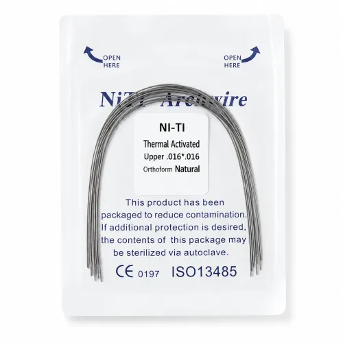 ARCOS NiTi TERMOACTIVADOS RECTANGULARES PAQUETE CON 10 PIEZAS