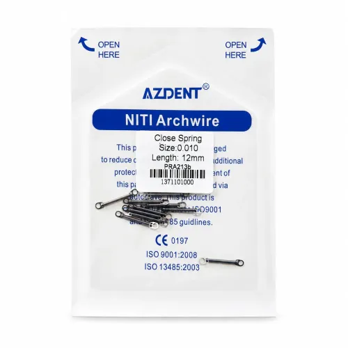NiTi Close Coil de 12mm de largo con un ojal grande y otro pequeño