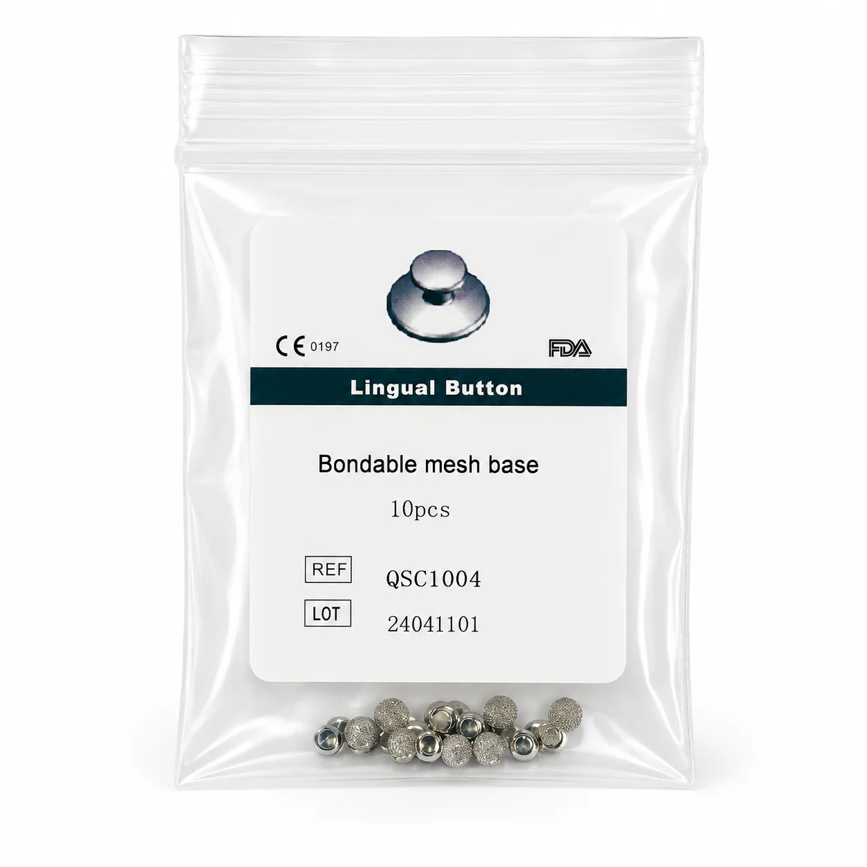 Botones linguales bolsita con 10 piezas